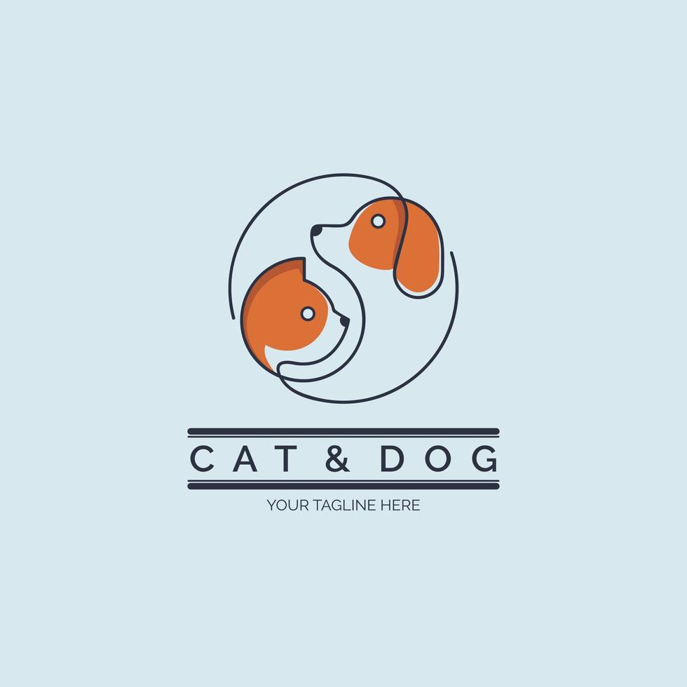 kat en hond dierenwinkel logo ontwerpsjabloon voor merk of bedrijf en andere vector