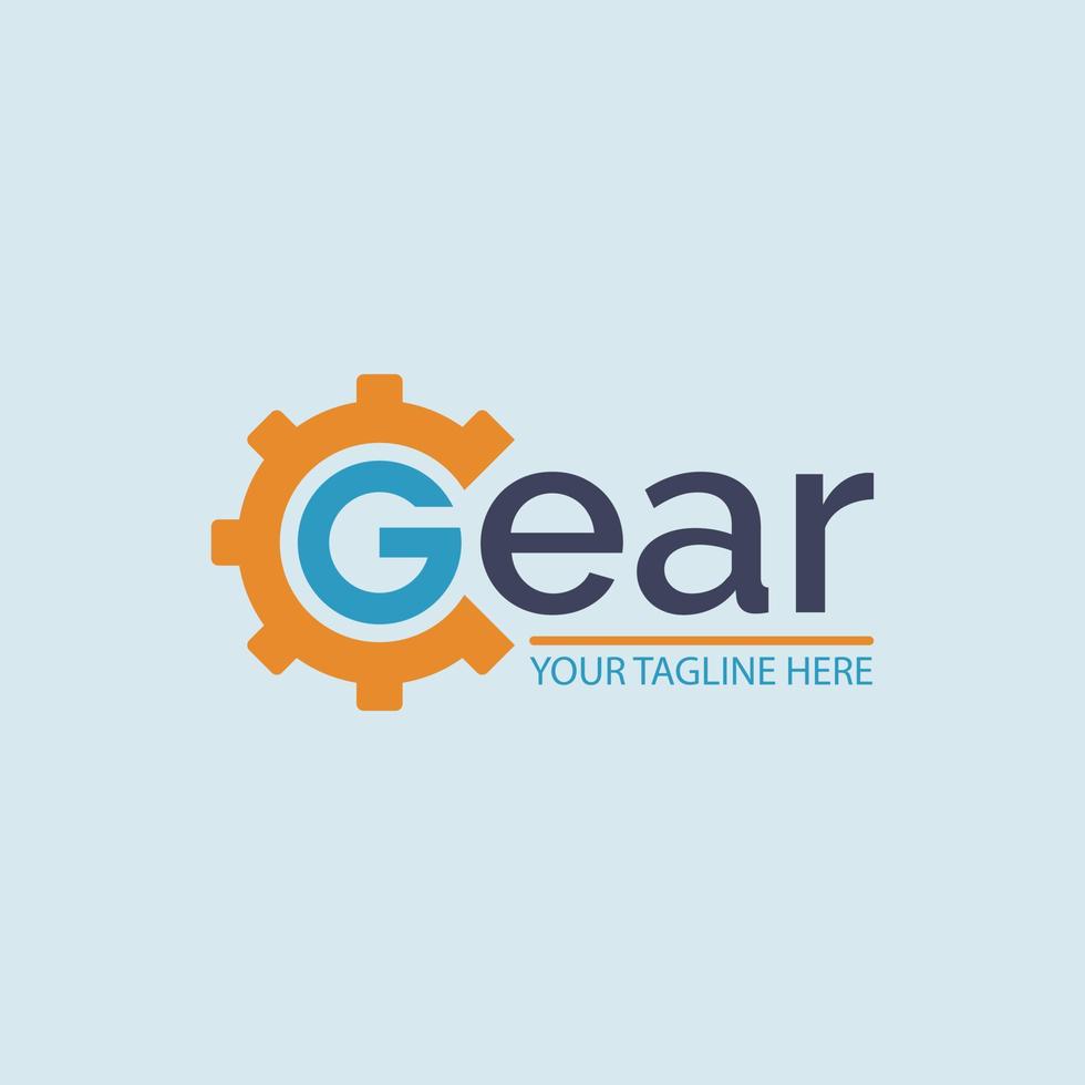 mechanische versnelling tekst letter g logo sjabloonontwerp voor merk of bedrijf en andere vector