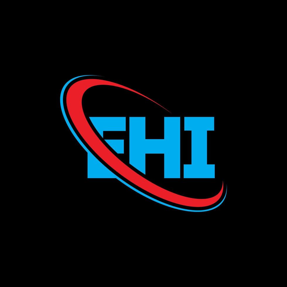 eh logo. eh brief. ehi brief logo ontwerp. initialen ehi logo gekoppeld aan cirkel en hoofdletter monogram logo. ehi typografie voor technologie, zaken en onroerend goed merk. vector