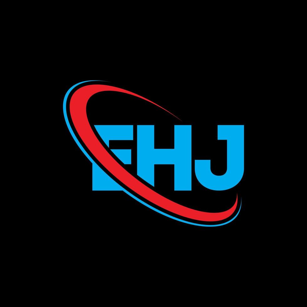 ehj-logo. eh brief. ehj brief logo ontwerp. initialen ehj-logo gekoppeld aan cirkel en monogram-logo in hoofdletters. ehj typografie voor technologie, zaken en onroerend goed merk. vector