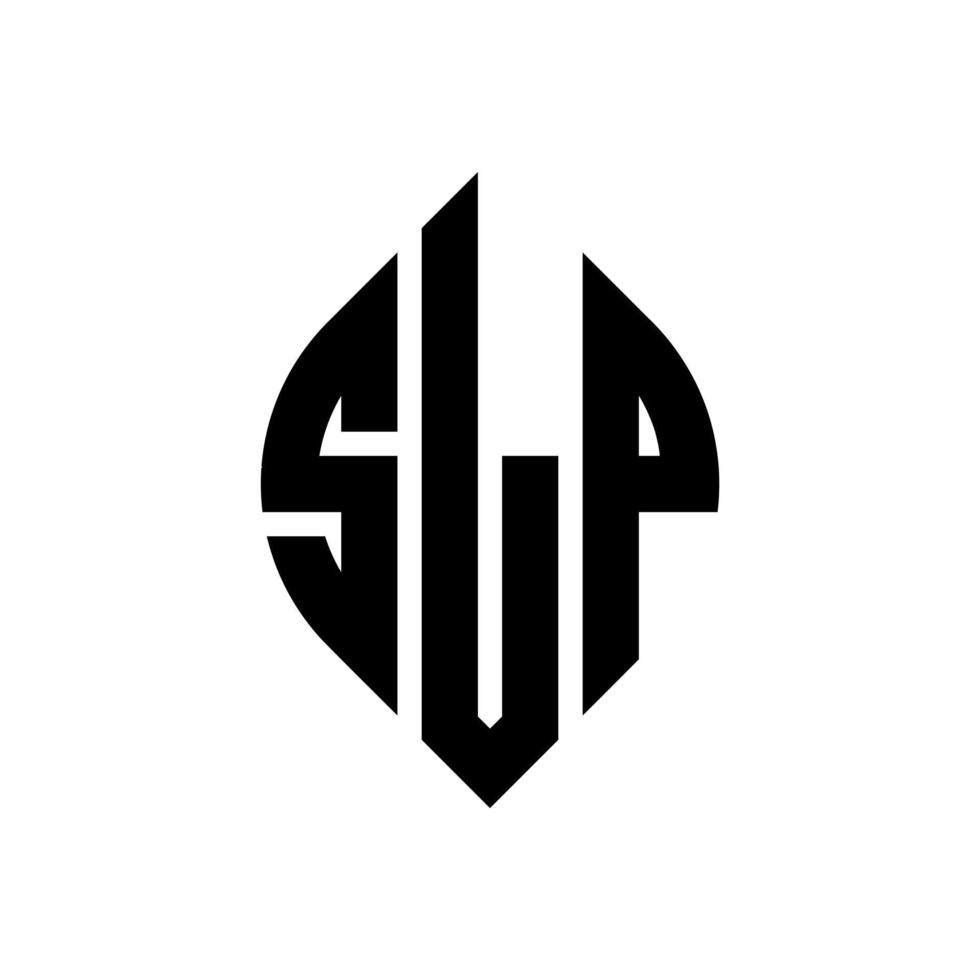 slp cirkel letter logo-ontwerp met cirkel en ellipsvorm. slp ellipsletters met typografische stijl. de drie initialen vormen een cirkellogo. slp cirkel embleem abstracte monogram brief mark vector. vector