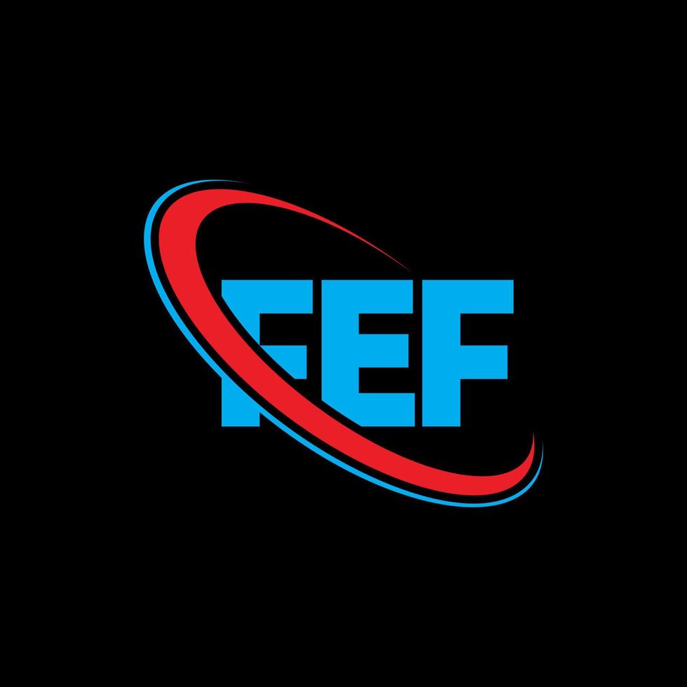 fef-logo. ff brief. fef brief logo ontwerp. initialen fef-logo gekoppeld aan cirkel en monogram-logo in hoofdletters. fef typografie voor technologie, business en onroerend goed merk. vector