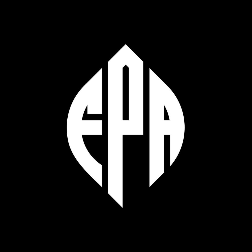 fpa cirkel letter logo ontwerp met cirkel en ellipsvorm. fpa-ellipsletters met typografische stijl. de drie initialen vormen een cirkellogo. fpa cirkel embleem abstracte monogram brief mark vector. vector