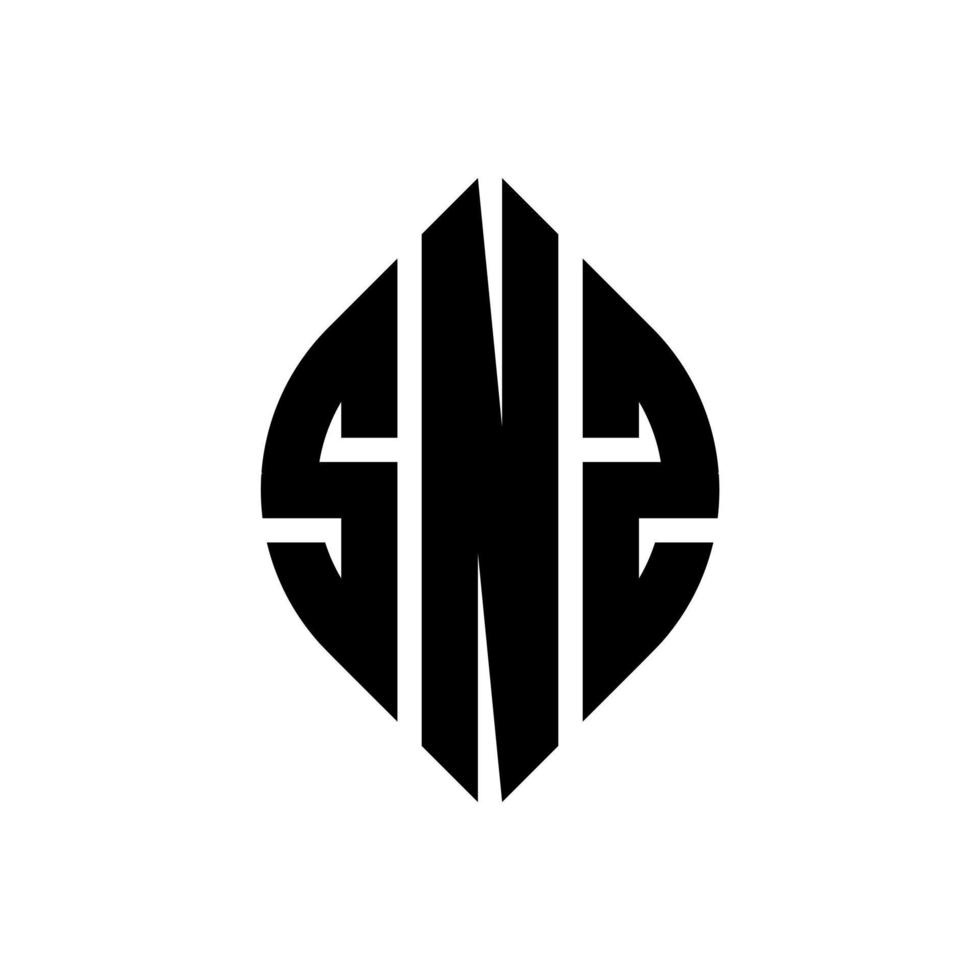 snz cirkel letter logo-ontwerp met cirkel en ellipsvorm. snz ellipsletters met typografische stijl. de drie initialen vormen een cirkellogo. snz cirkel embleem abstracte monogram brief mark vector. vector