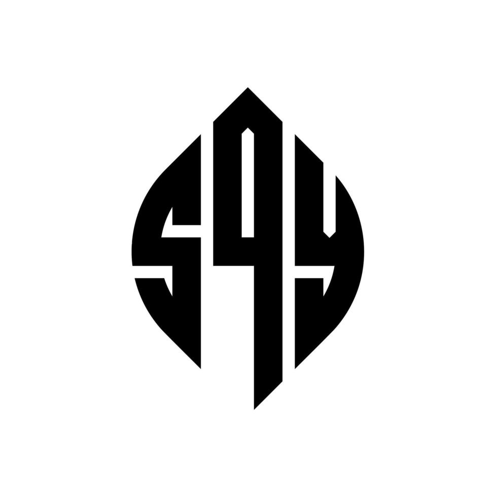 sqy cirkel letter logo-ontwerp met cirkel en ellipsvorm. sqy ellipsletters met typografische stijl. de drie initialen vormen een cirkellogo. sqy cirkel embleem abstracte monogram brief mark vector. vector