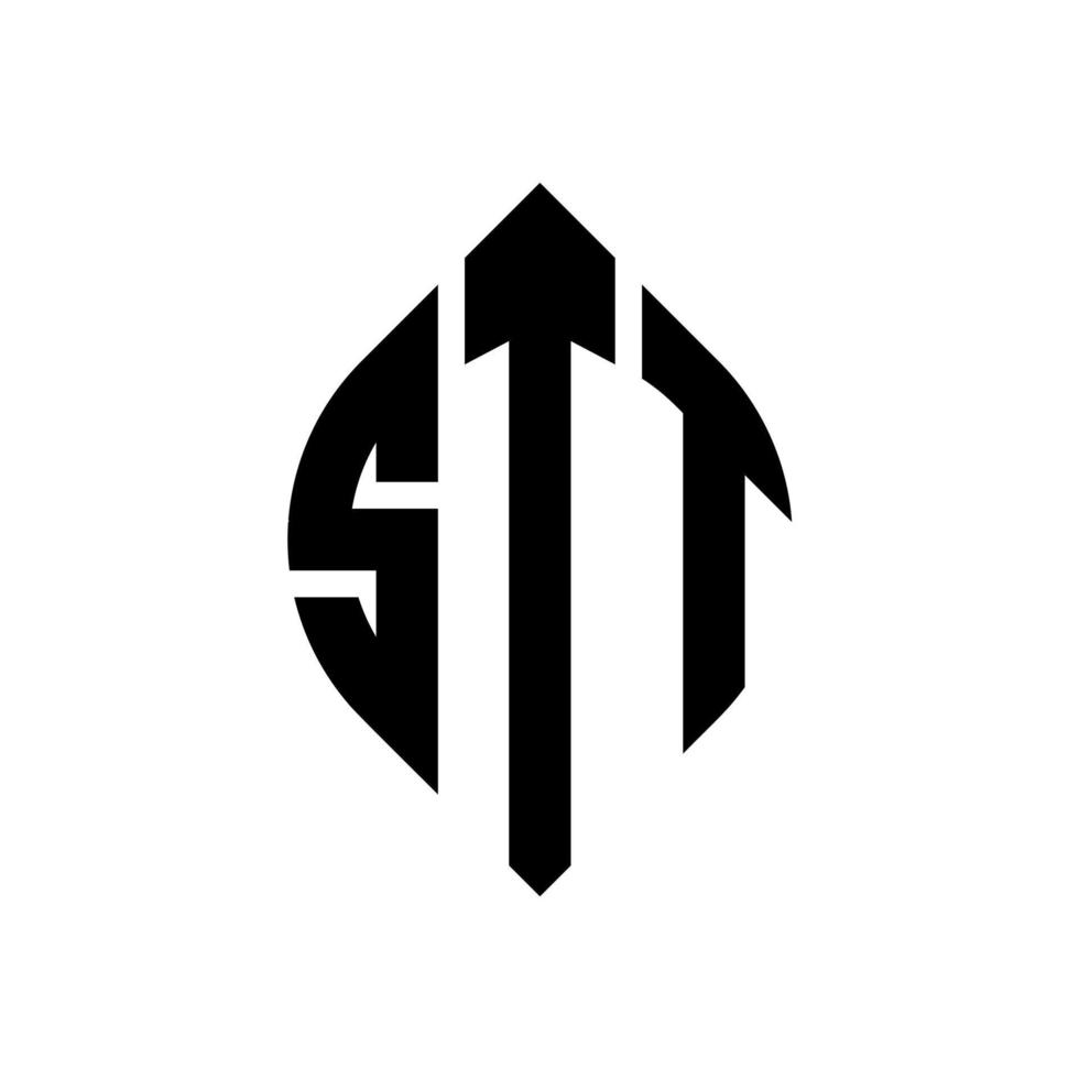 stt cirkel letter logo ontwerp met cirkel en ellipsvorm. stt ellipsletters met typografische stijl. de drie initialen vormen een cirkellogo. stt cirkel embleem abstracte monogram brief mark vector. vector