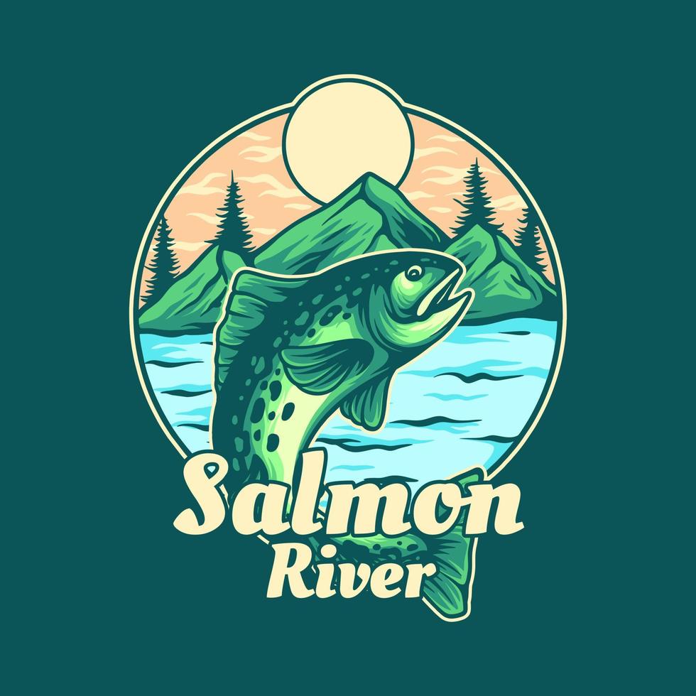 zalm rivier illustratie vector