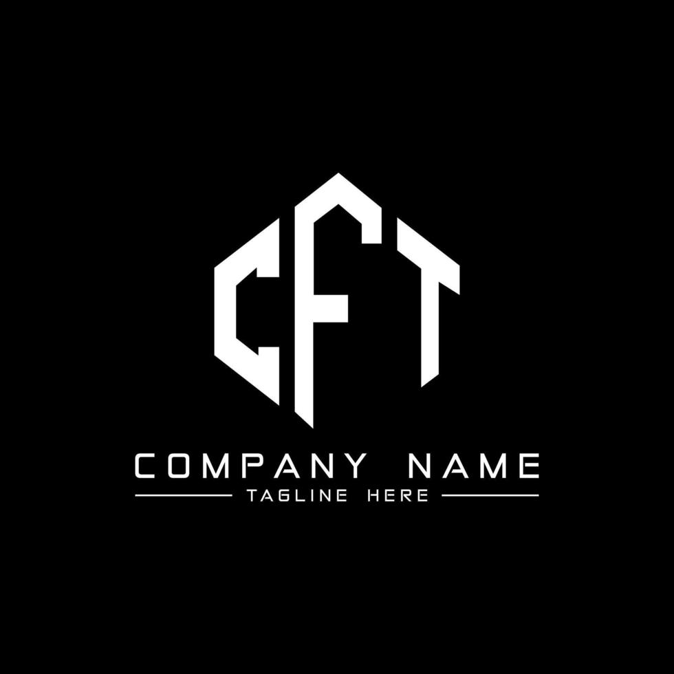 cft letter logo-ontwerp met veelhoekvorm. cft veelhoek en kubusvorm logo-ontwerp. cft zeshoek vector logo sjabloon witte en zwarte kleuren. cft-monogram, bedrijfs- en onroerendgoedlogo.