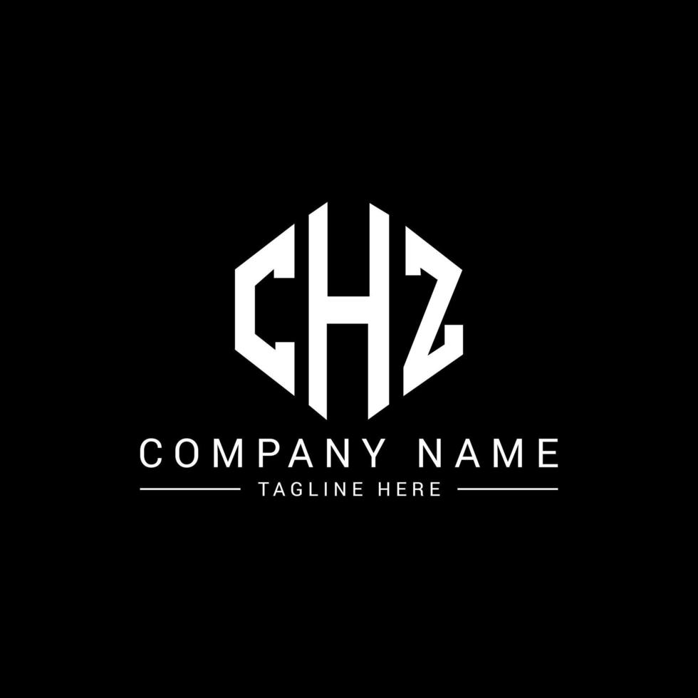 chz letter logo-ontwerp met veelhoekvorm. chz veelhoek en kubusvorm logo-ontwerp. chz zeshoek vector logo sjabloon witte en zwarte kleuren. chz monogram, bedrijfs- en onroerend goed logo.