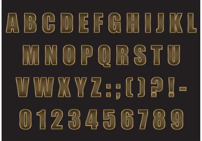 Gouden Metalen Fabriek Geïnspireerde Vector Lettertype