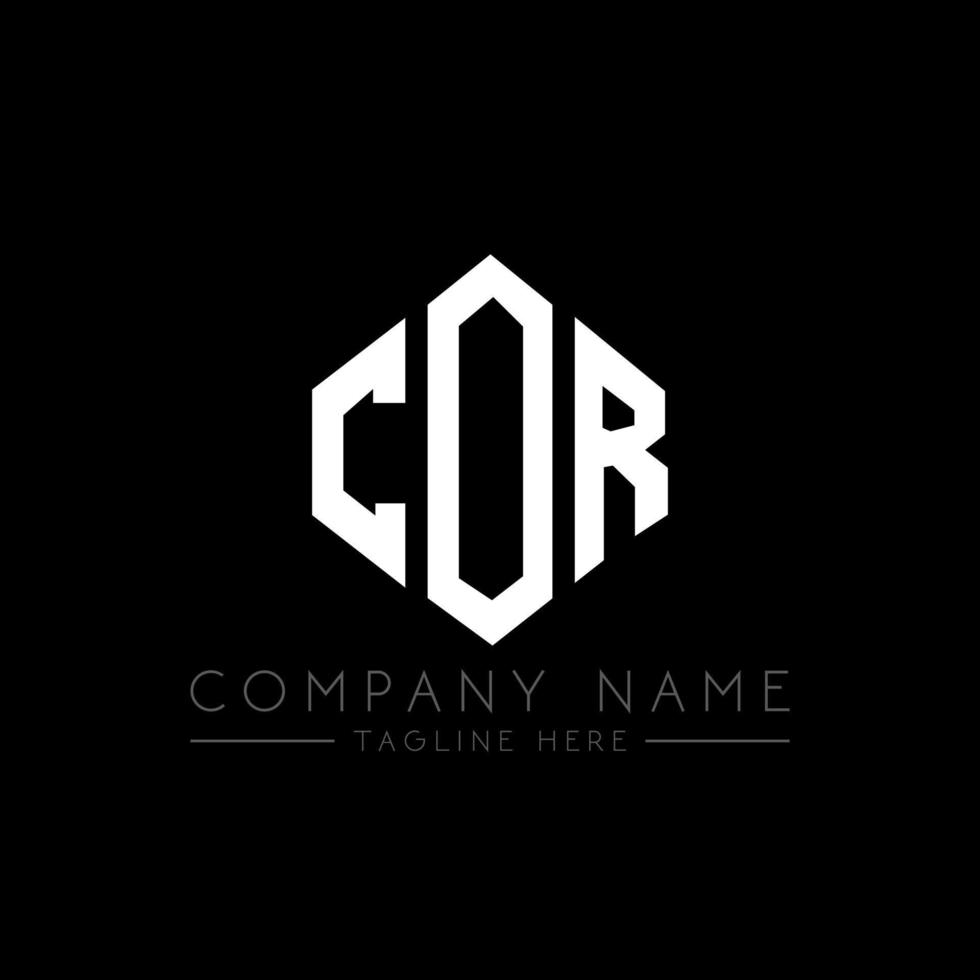 cor letter logo-ontwerp met veelhoekvorm. cor veelhoek en kubusvorm logo-ontwerp. cor zeshoek vector logo sjabloon witte en zwarte kleuren. cor monogram, business en onroerend goed logo.