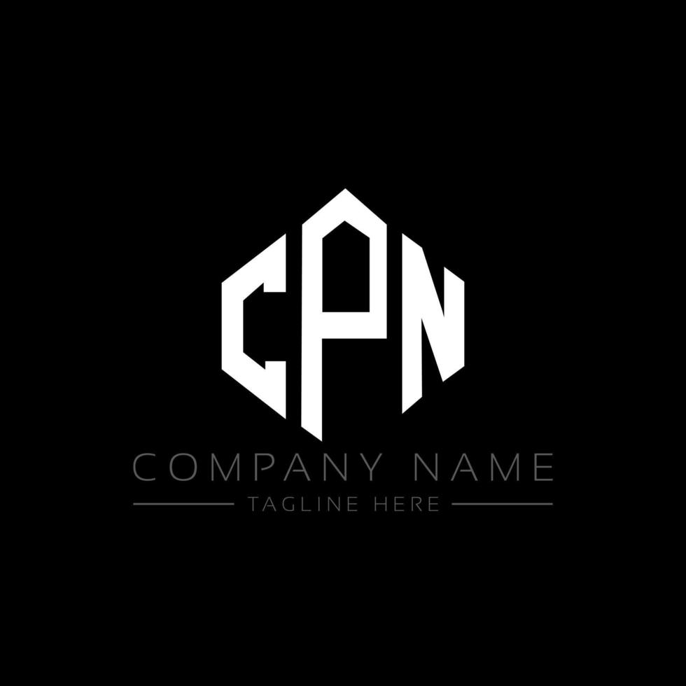 cpn letter logo-ontwerp met veelhoekvorm. cpn veelhoek en kubusvorm logo-ontwerp. cpn zeshoek vector logo sjabloon witte en zwarte kleuren. cpn-monogram, bedrijfs- en onroerendgoedlogo.