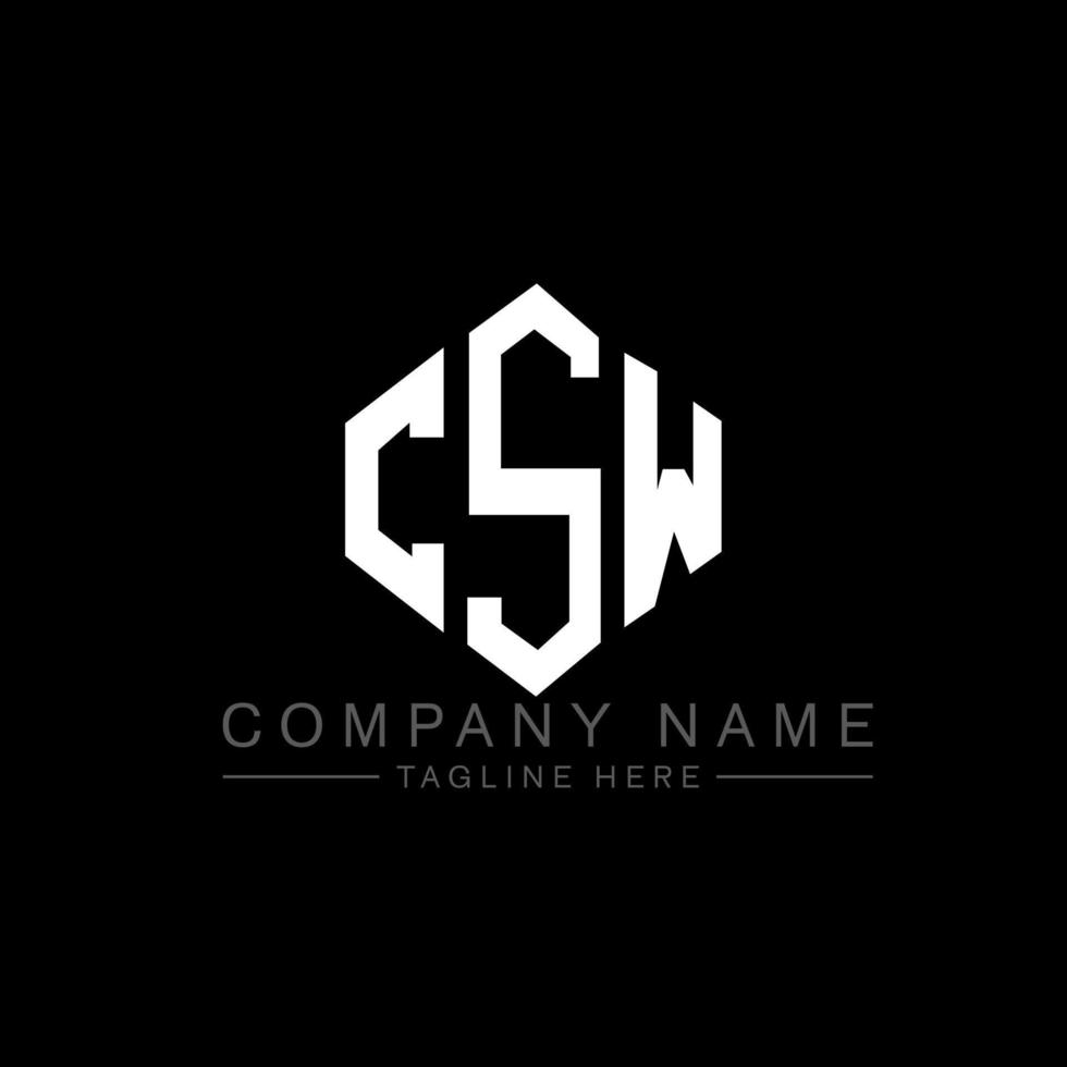 csw letter logo-ontwerp met veelhoekvorm. csw veelhoek en kubusvorm logo-ontwerp. csw zeshoek vector logo sjabloon witte en zwarte kleuren. csw-monogram, bedrijfs- en onroerendgoedlogo.