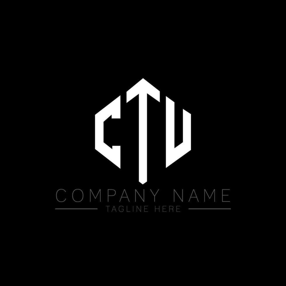 ctu letter logo-ontwerp met veelhoekvorm. ctu veelhoek en kubusvorm logo-ontwerp. ctu zeshoek vector logo sjabloon witte en zwarte kleuren. ctu-monogram, bedrijfs- en onroerendgoedlogo.