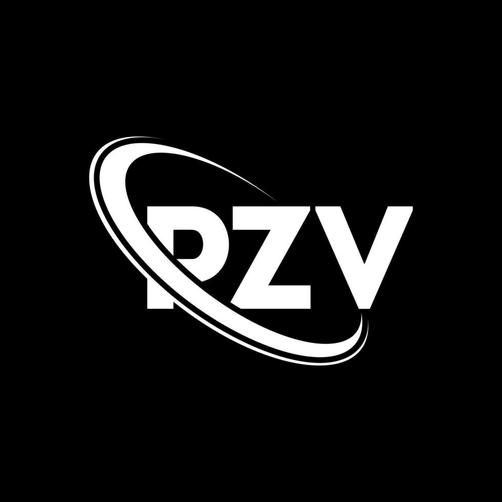 pzv-logo. pzv brief. pzv brief logo ontwerp. initialen pzv-logo gekoppeld aan cirkel en monogram-logo in hoofdletters. pzv typografie voor technologie, zaken en onroerend goed merk. vector