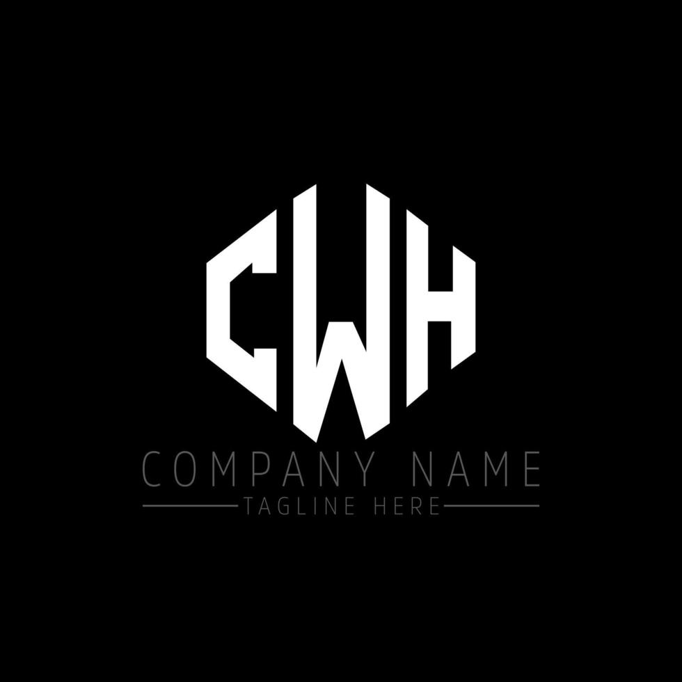 cwh letter logo-ontwerp met veelhoekvorm. cwh veelhoek en kubusvorm logo-ontwerp. cwh zeshoek vector logo sjabloon witte en zwarte kleuren. cwh monogram, business en onroerend goed logo.