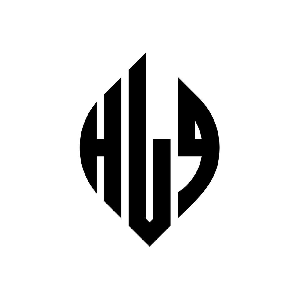 hlq cirkel letter logo-ontwerp met cirkel en ellipsvorm. hlq ellipsletters met typografische stijl. de drie initialen vormen een cirkellogo. hlq cirkel embleem abstracte monogram brief mark vector. vector