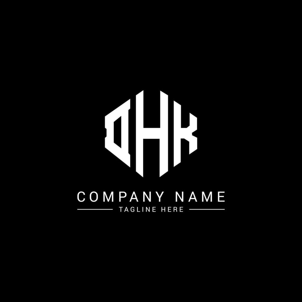 dhk letter logo-ontwerp met veelhoekvorm. dhk veelhoek en kubusvorm logo-ontwerp. dhk zeshoek vector logo sjabloon witte en zwarte kleuren. dhk-monogram, bedrijfs- en onroerendgoedlogo.