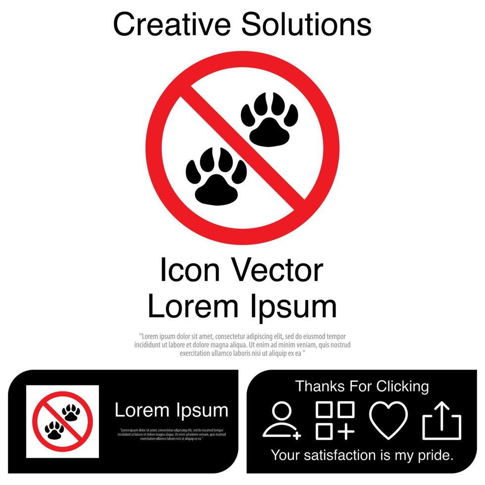 geen dierenpootpictogram eps 10 vector