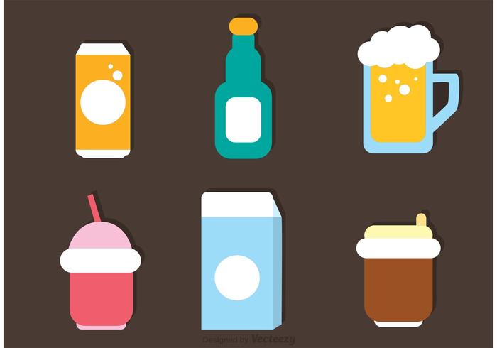 Flat Drinks Pictogrammen Vector