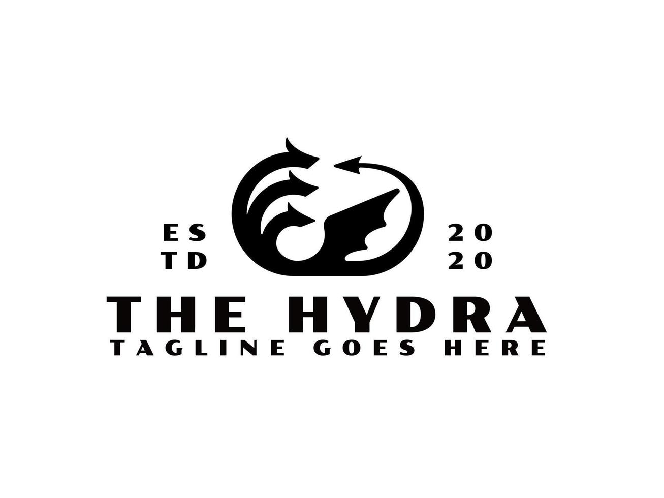 hydra silhouet logo vector