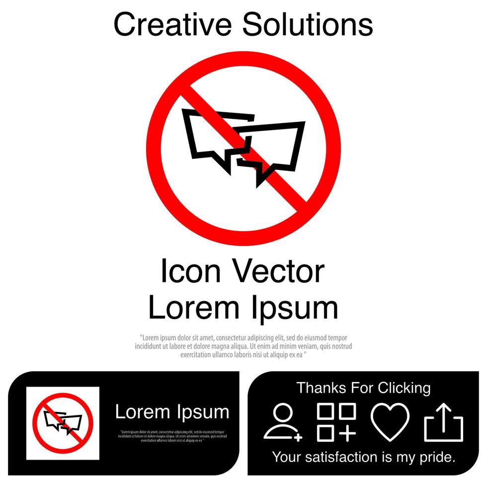 geen pratend pictogram eps 10 vector