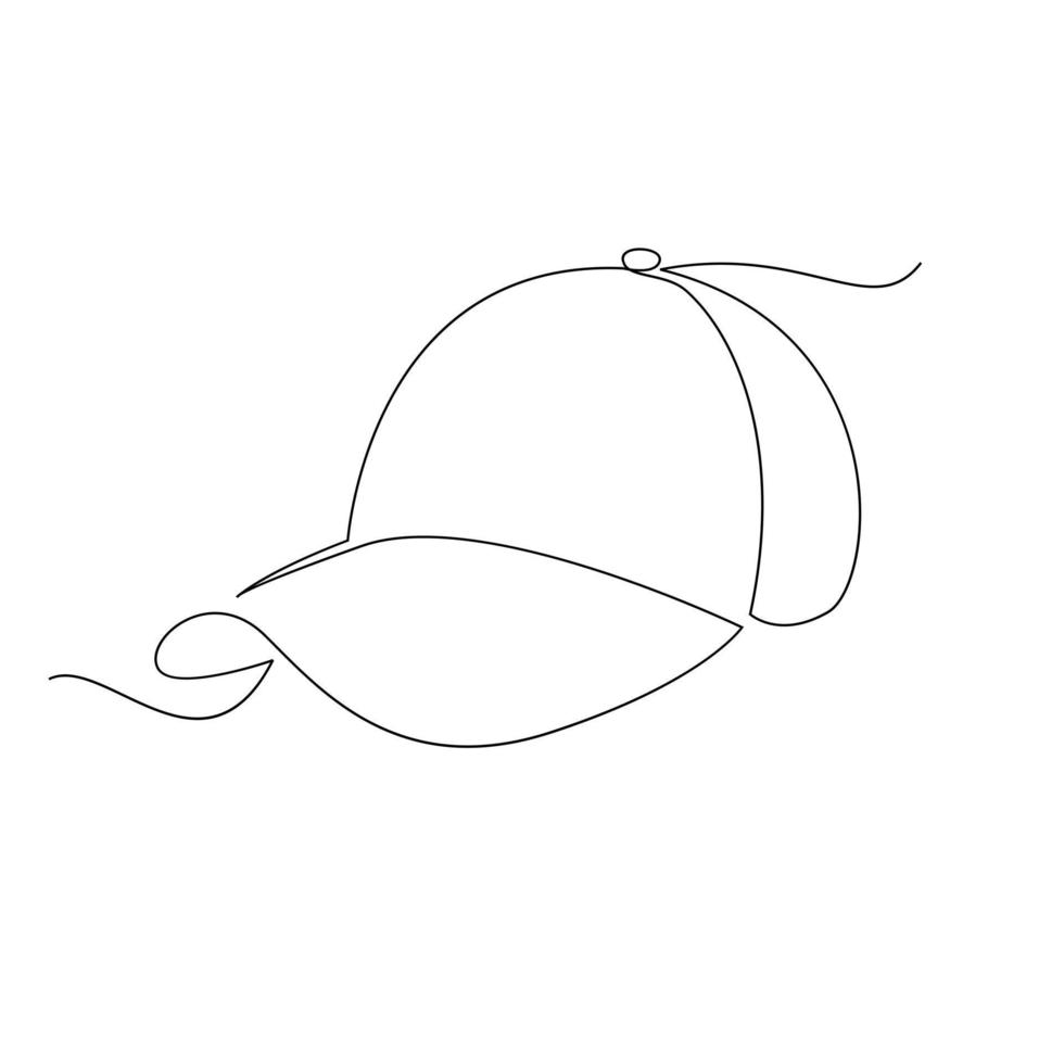 hoed pet een lijntekening geïsoleerd op een witte achtergrond vector