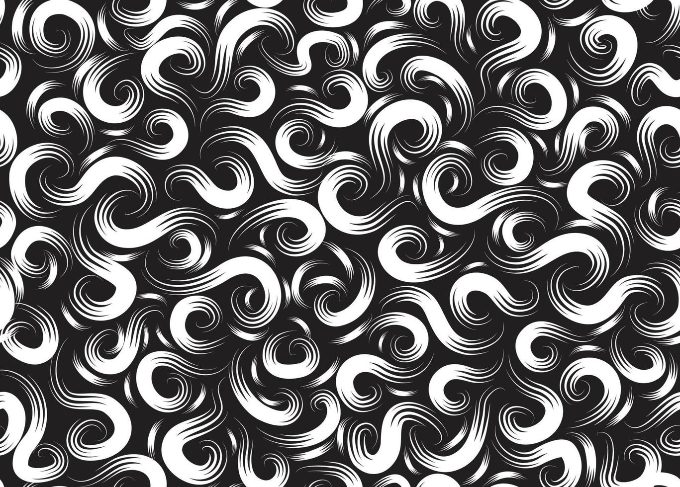 abstracte swirl lijnen en punten naadloze patroon. artistieke lijn decoratieve stijlvolle achtergrond. abstracte betegelde monochrome textuur met organische vormen vector
