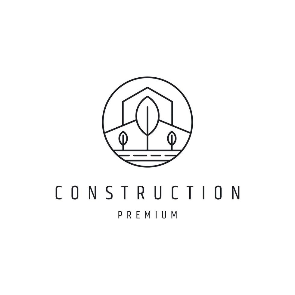 logo-ontwerp voor constructieservice en architectuurpictogramontwerpsjabloon vector