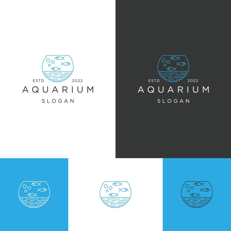aquarium logo pictogram ontwerpsjabloon vector