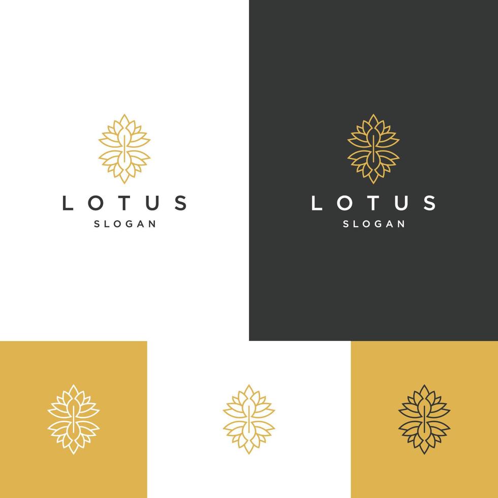 lotus logo pictogram platte ontwerpsjabloon vector