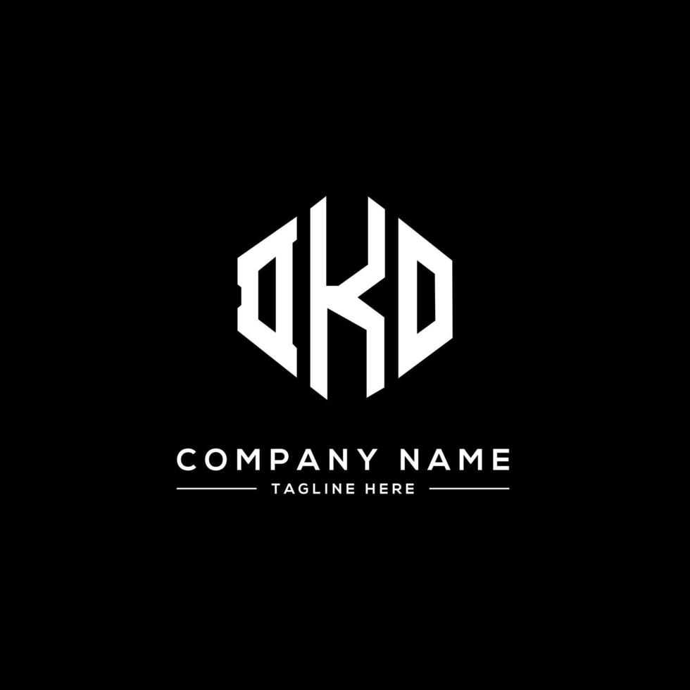 dko letter logo-ontwerp met veelhoekvorm. dko veelhoek en kubusvorm logo-ontwerp. dko zeshoek vector logo sjabloon witte en zwarte kleuren. dko-monogram, bedrijfs- en onroerendgoedlogo.