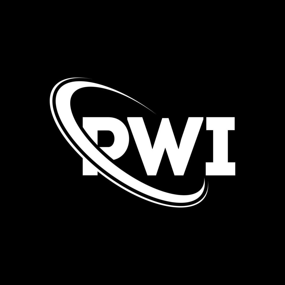 pwi-logo. pw brief. pwi brief logo ontwerp. initialen pwi logo gekoppeld aan cirkel en hoofdletter monogram logo. pwi typografie voor technologie, business en onroerend goed merk. vector