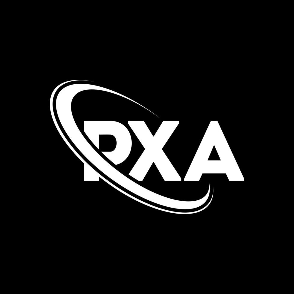 pxa-logo. pxa brief. pxa brief logo ontwerp. initialen pxa-logo gekoppeld aan cirkel en monogram-logo in hoofdletters. pxa typografie voor technologie, zaken en onroerend goed merk. vector