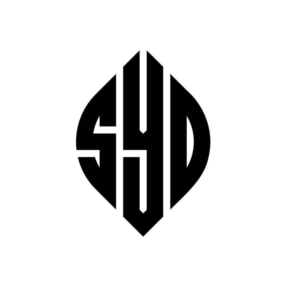 syd cirkel letter logo ontwerp met cirkel en ellipsvorm. syd ellipsletters met typografische stijl. de drie initialen vormen een cirkellogo. syd cirkel embleem abstracte monogram brief mark vector. vector