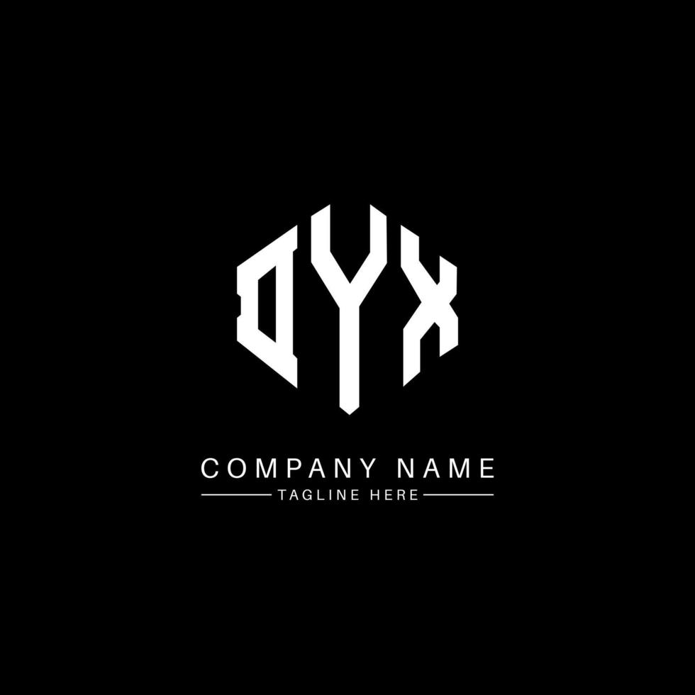 dyx letter logo-ontwerp met veelhoekvorm. dyx veelhoek en kubusvorm logo-ontwerp. dyx zeshoek vector logo sjabloon witte en zwarte kleuren. dyx-monogram, bedrijfs- en onroerendgoedlogo.