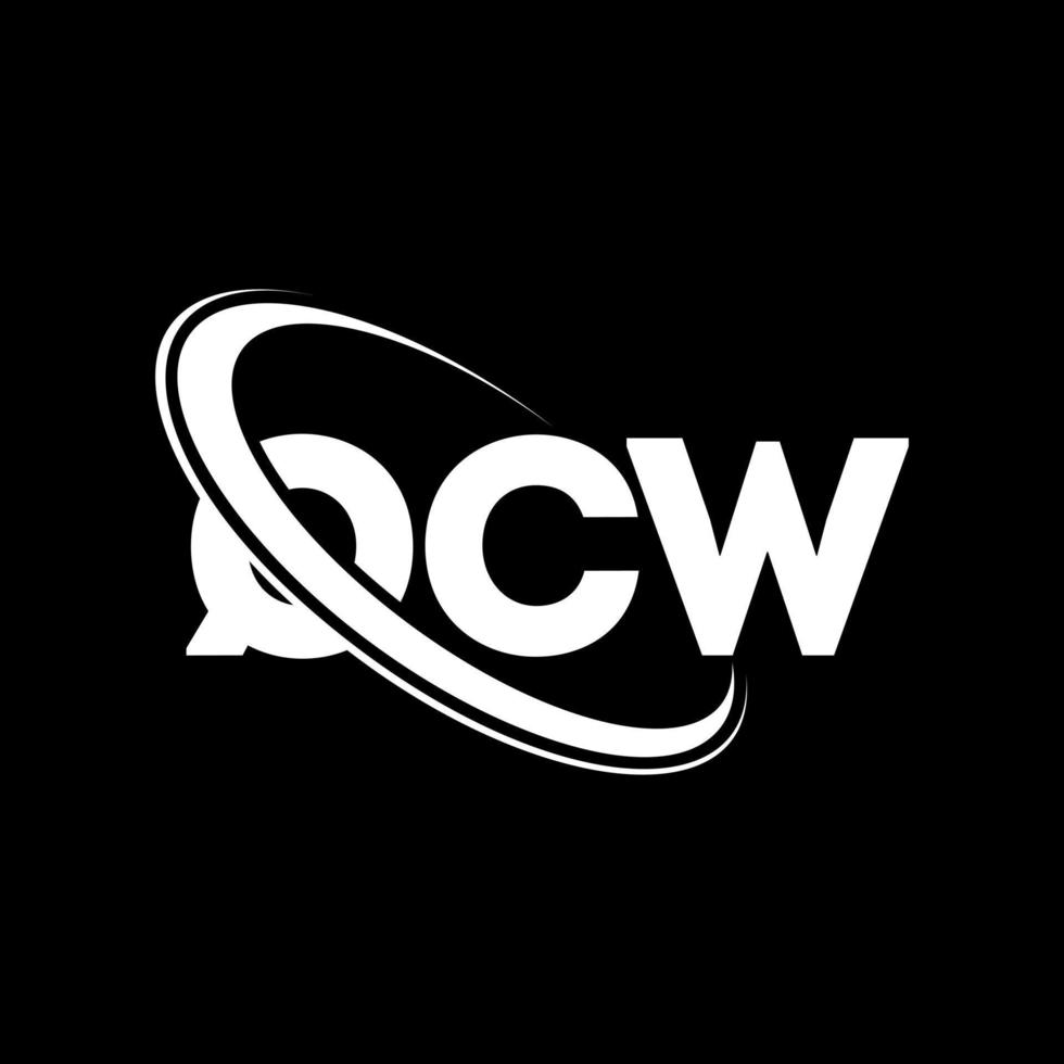 qcw-logo. qcw brief. qcw brief logo ontwerp. initialen qcw-logo gekoppeld aan cirkel en monogram-logo in hoofdletters. qcw typografie voor technologie, zaken en onroerend goed merk. vector