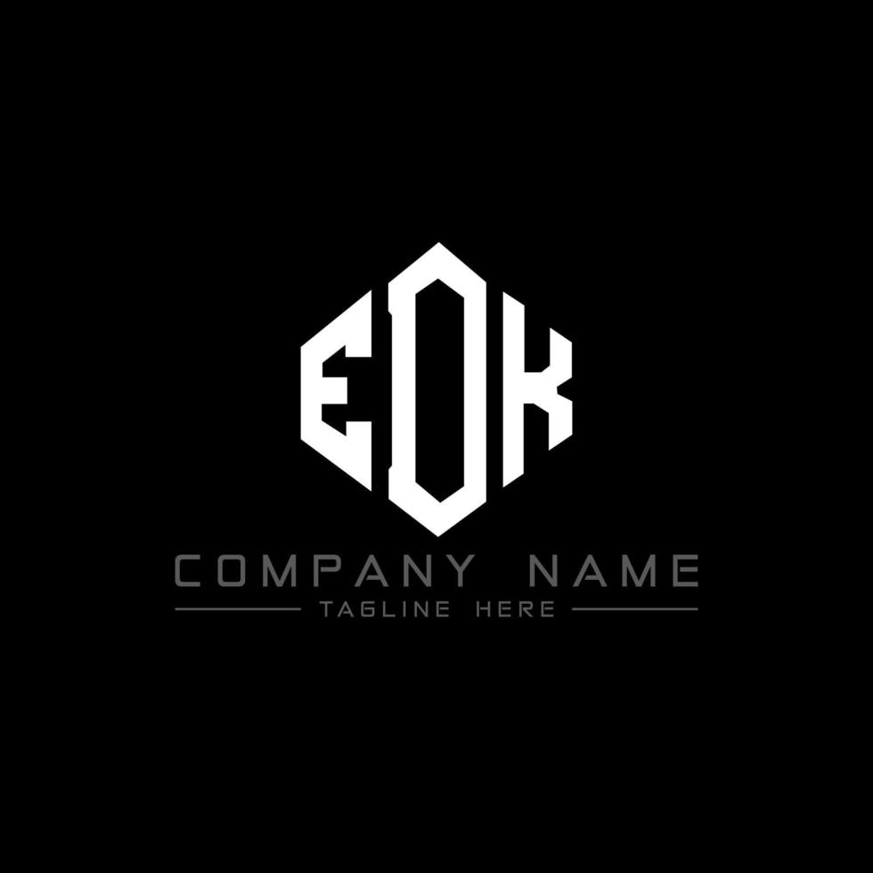 edk letter logo-ontwerp met veelhoekvorm. edk veelhoek en kubusvorm logo-ontwerp. edk zeshoek vector logo sjabloon witte en zwarte kleuren. edk-monogram, bedrijfs- en onroerendgoedlogo.