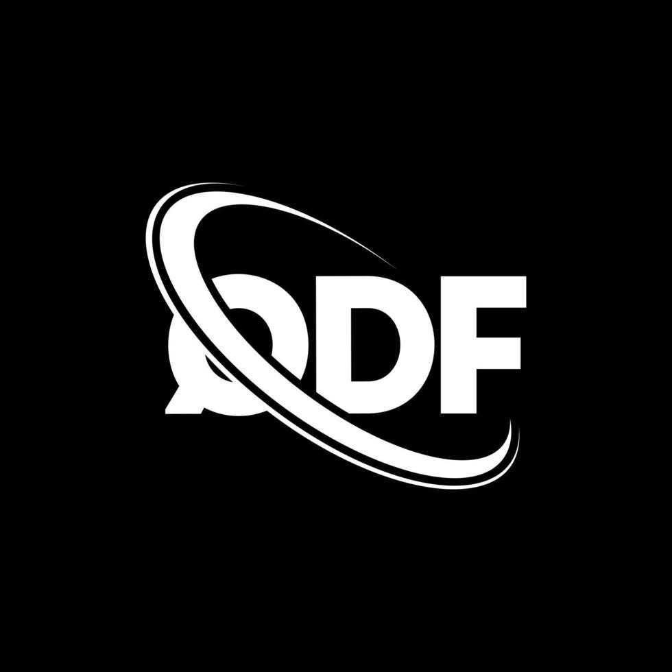 qdf-logo. qdf brief. qdf brief logo ontwerp. initialen qdf-logo gekoppeld aan cirkel en monogram-logo in hoofdletters. qdf typografie voor technologie, zaken en onroerend goed merk. vector