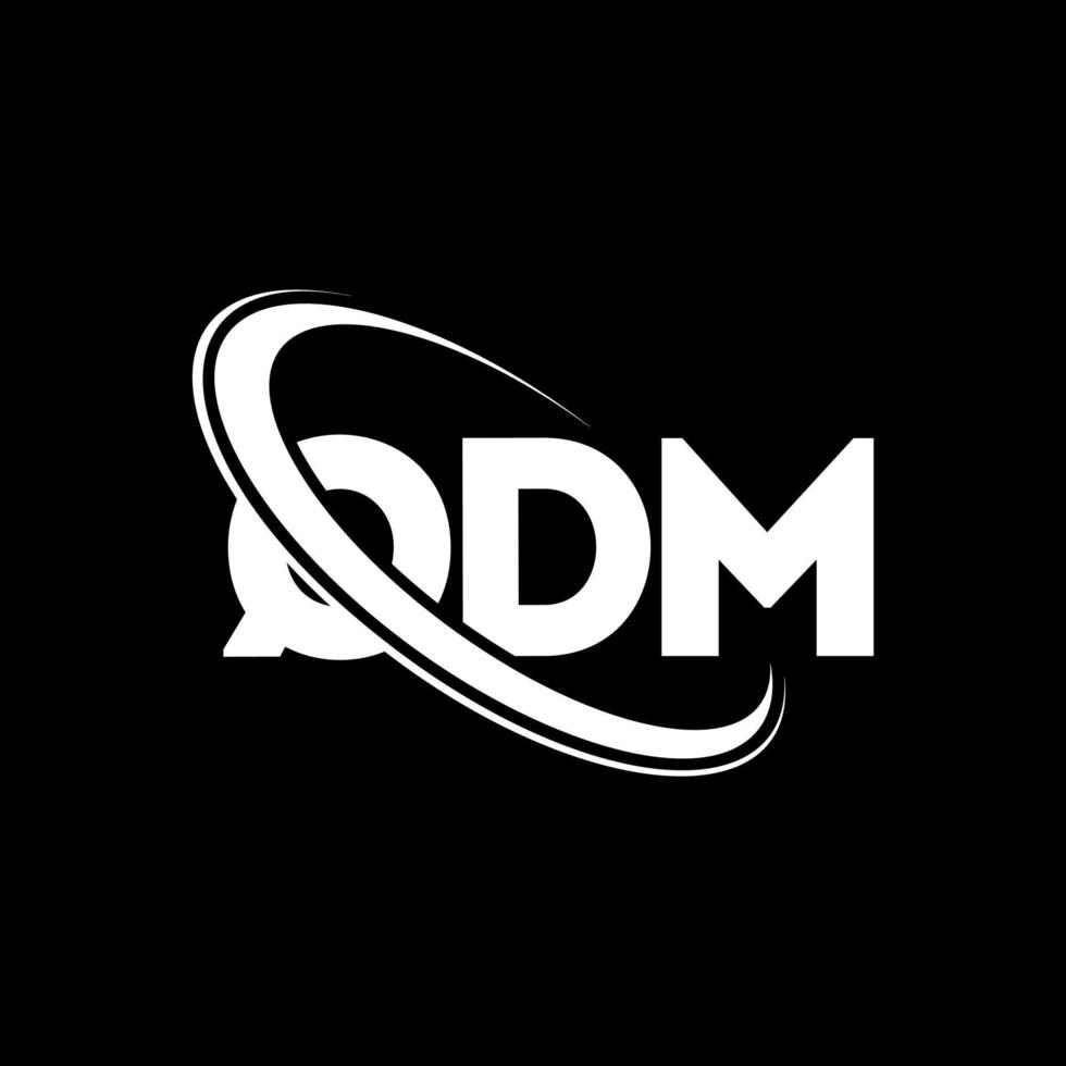 qdm-logo. qdm brief. qdm brief logo ontwerp. initialen qdm-logo gekoppeld aan cirkel en monogram-logo in hoofdletters. qdm typografie voor technologie, zaken en onroerend goed merk. vector