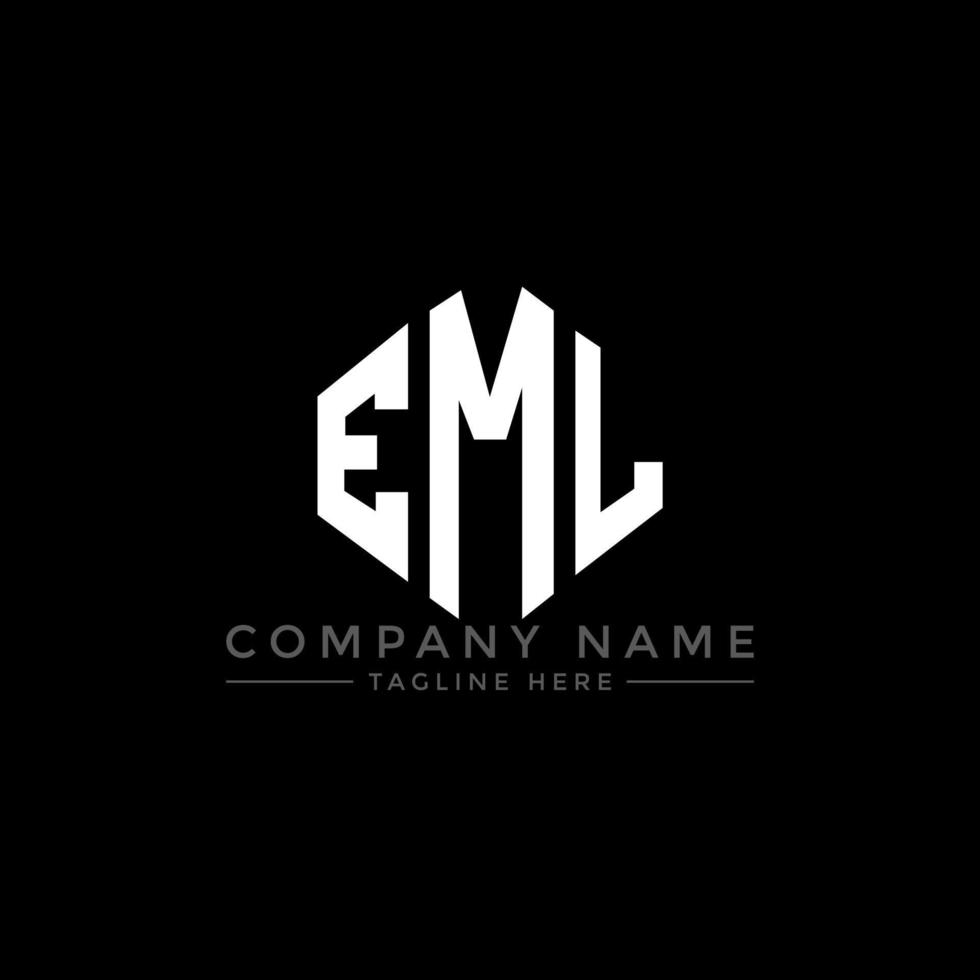 eml letter logo-ontwerp met veelhoekvorm. eml veelhoek en kubusvorm logo-ontwerp. eml zeshoek vector logo sjabloon witte en zwarte kleuren. eml monogram, business en onroerend goed logo.