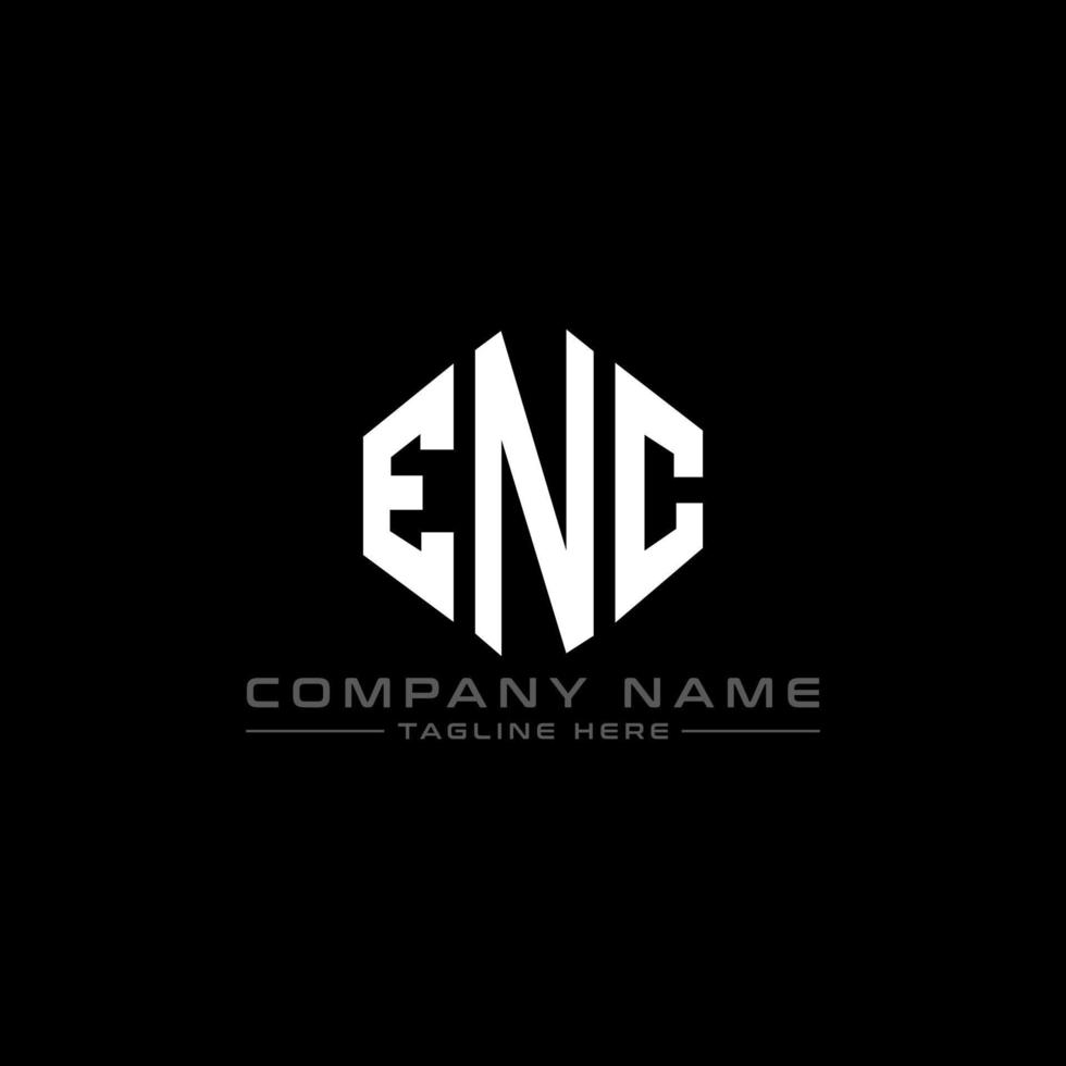 enc letter logo-ontwerp met veelhoekvorm. enc veelhoek en kubusvorm logo-ontwerp. enc zeshoek vector logo sjabloon witte en zwarte kleuren. enc-monogram, bedrijfs- en onroerendgoedlogo.