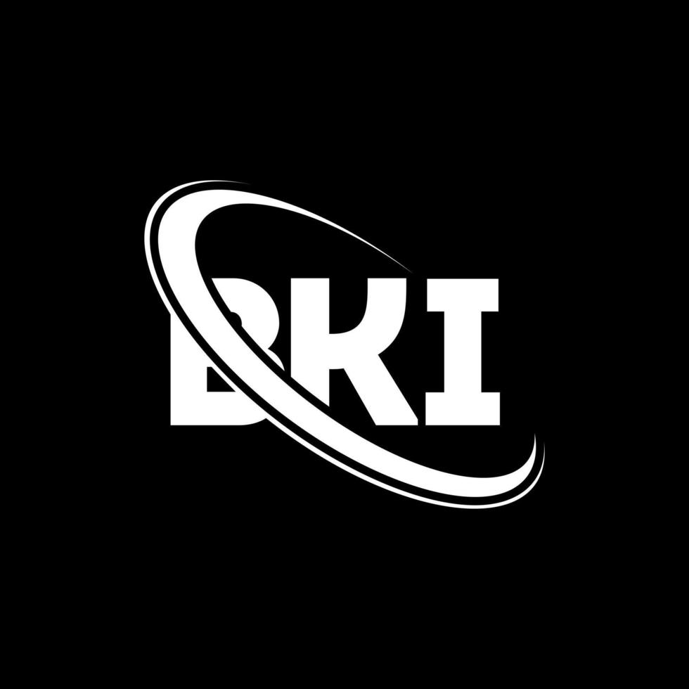 bki-logo. bk brief. bki brief logo ontwerp. initialen bki-logo gekoppeld aan cirkel en monogram-logo in hoofdletters. bki typografie voor technologie, zaken en onroerend goed merk. vector