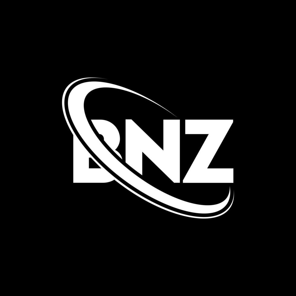 bnz-logo. bn brief. bnz brief logo ontwerp. initialen bnz logo gekoppeld aan cirkel en monogram logo in hoofdletters. bnz typografie voor technologie, business en onroerend goed merk. vector