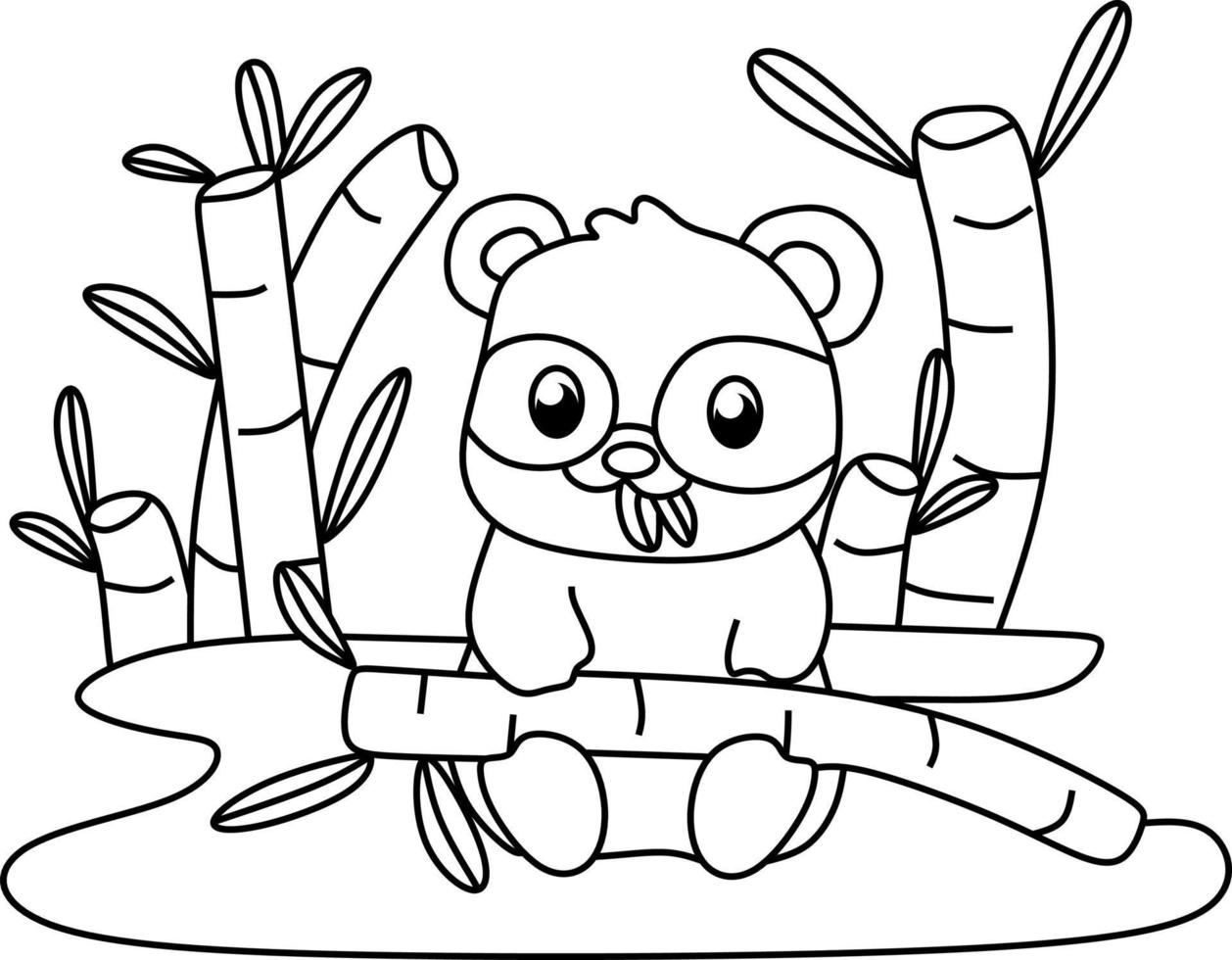 kleurplaat alfabetten dier tekenfilm panda vector