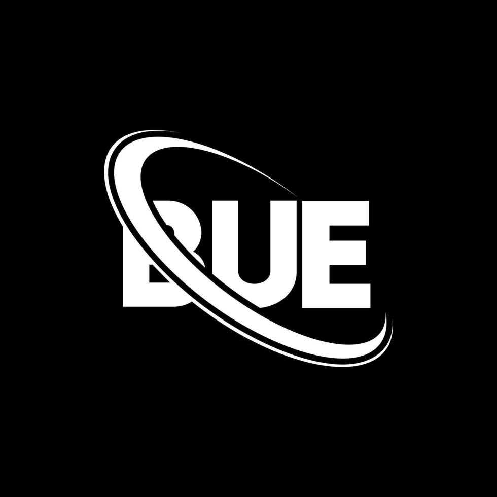 bue-logo. boe brief. bue brief logo ontwerp. initialen bue logo gekoppeld aan cirkel en hoofdletter monogram logo. bue typografie voor technologie, zaken en onroerend goed merk. vector