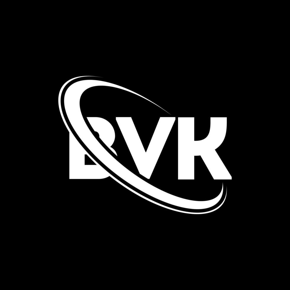 bvk logo. bv brief. bvk brief logo ontwerp. initials bvk logo gekoppeld aan cirkel en monogram logo in hoofdletters. bvk typografie voor technologie, business en onroerend goed merk. vector