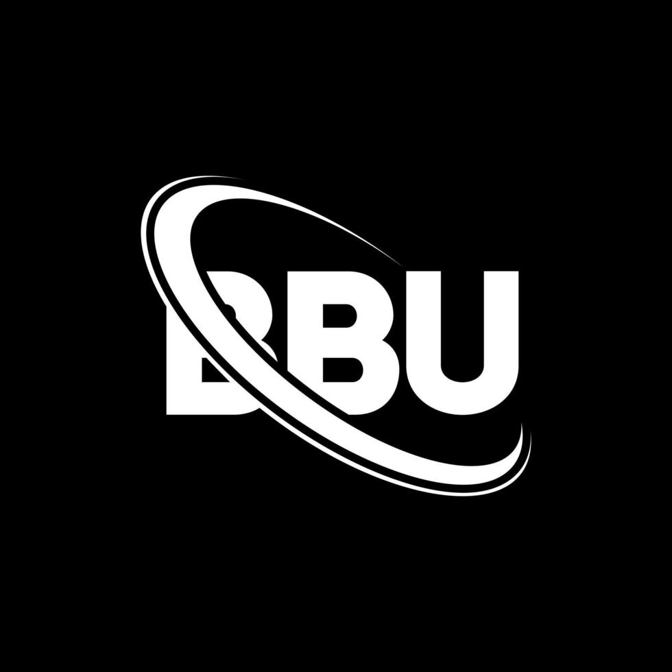 bbu-logo. bb brief. bbu brief logo ontwerp. initialen bbu-logo gekoppeld aan cirkel en monogram-logo in hoofdletters. bbu typografie voor technologie, zaken en onroerend goed merk. vector