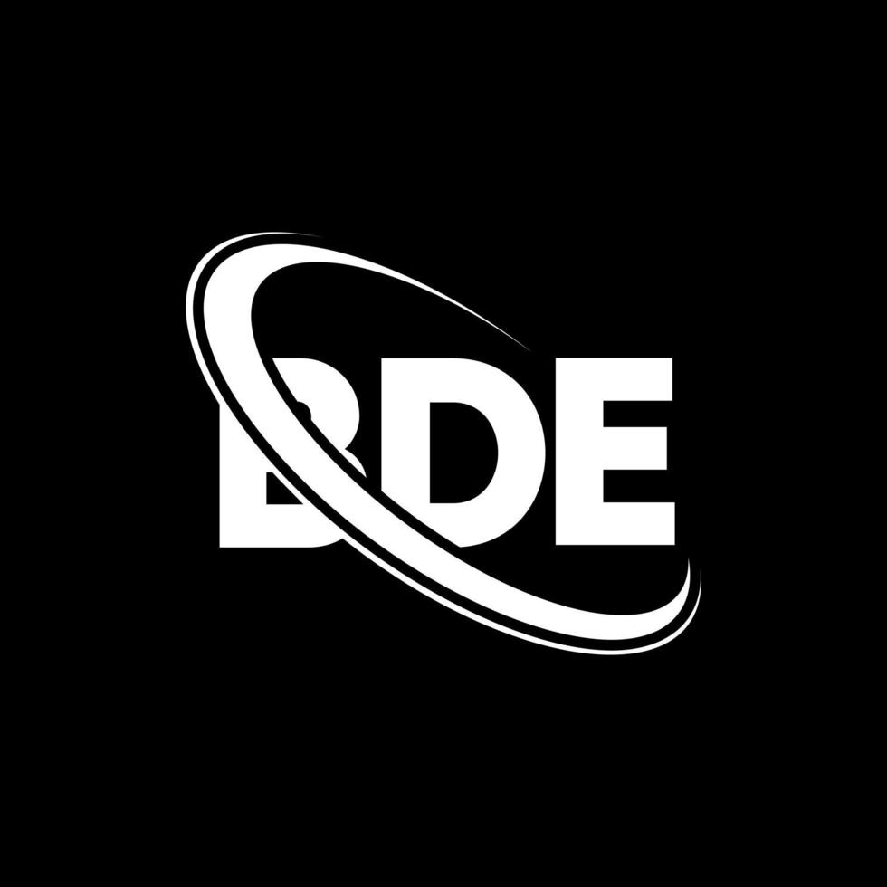 bde-logo. bde brief. bde brief logo ontwerp. initialen bde-logo gekoppeld aan cirkel en monogram-logo in hoofdletters. bde typografie voor technologie, zaken en onroerend goed merk. vector