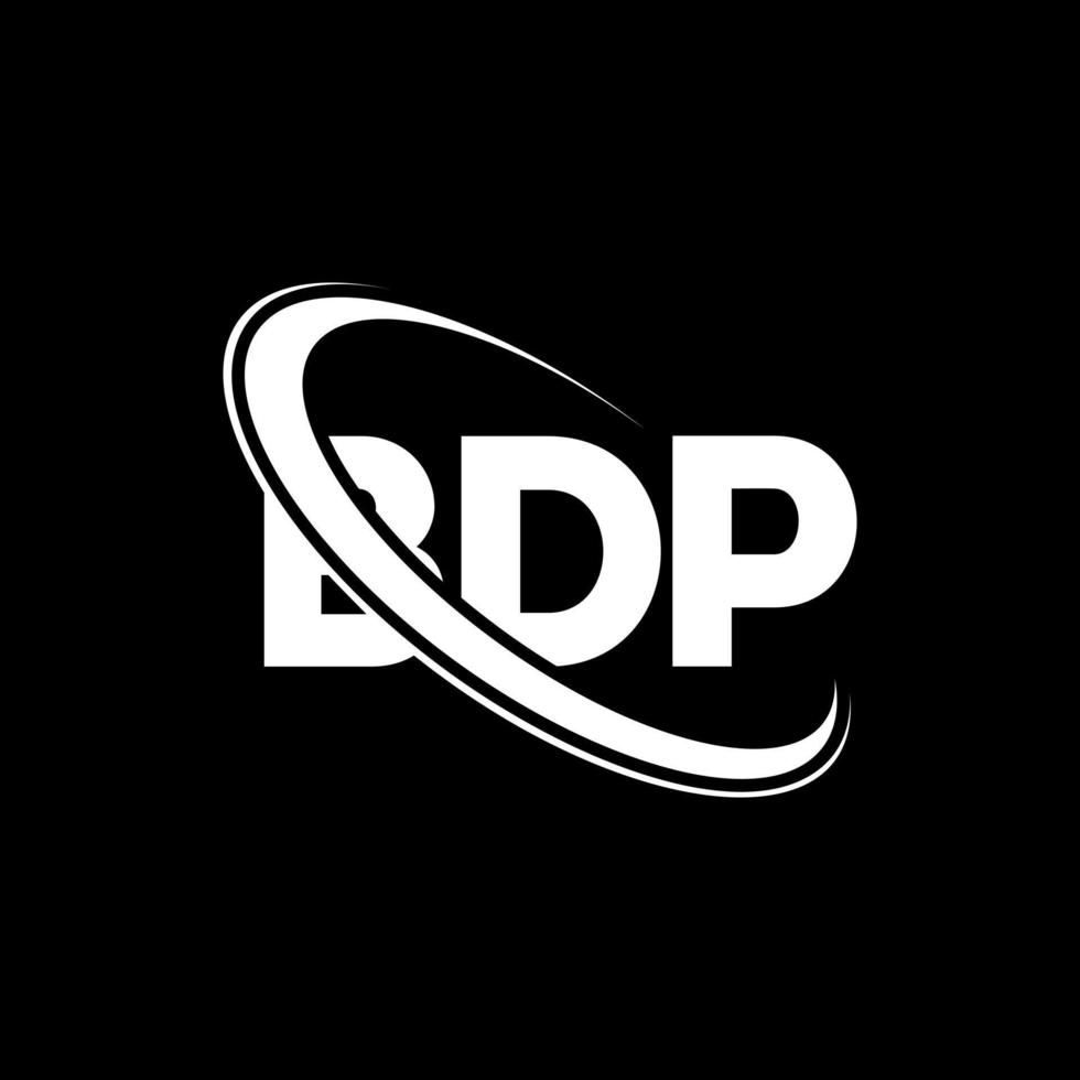 bdp-logo. bdp brief. bdp brief logo ontwerp. initialen bdp-logo gekoppeld aan cirkel en monogram-logo in hoofdletters. bdp typografie voor technologie, zaken en onroerend goed merk. vector